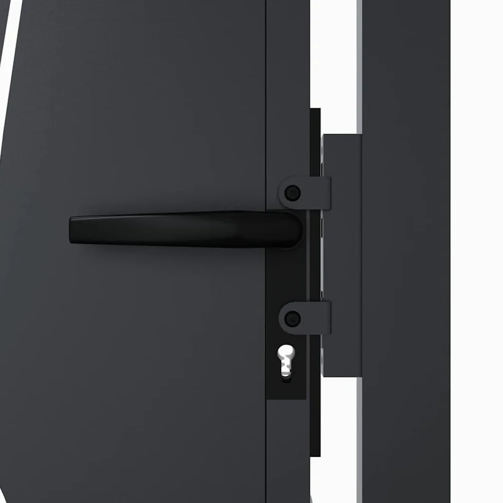 vidaXL Portail de Jardin, Portillon de Patio, Barrière de Sécurité, Porte d'Extérieure Terrasse, Anthracite 100x125 cm Acier Conception d'herbe