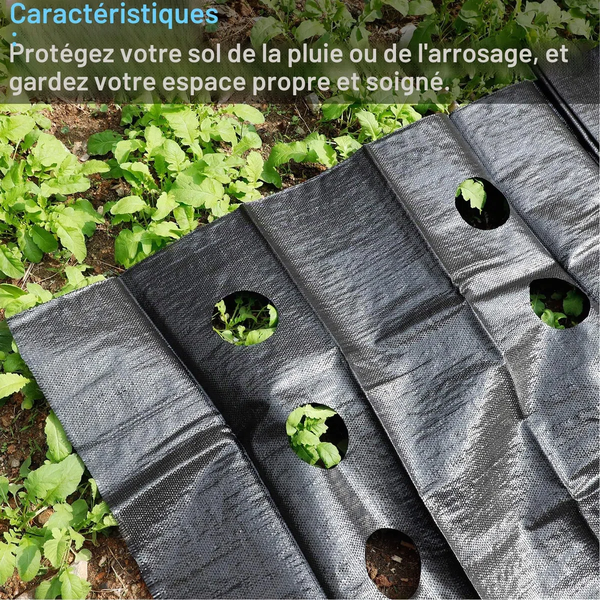 Lot de 2 barrières de Jardin en Tissu d'aménagement paysager avec Trous de Plantation - 0,9 x 3,9 m - Très résistantes - pour Le contrôle de l'érosion du Sol - Stabilisées aux UV (2 Pack)