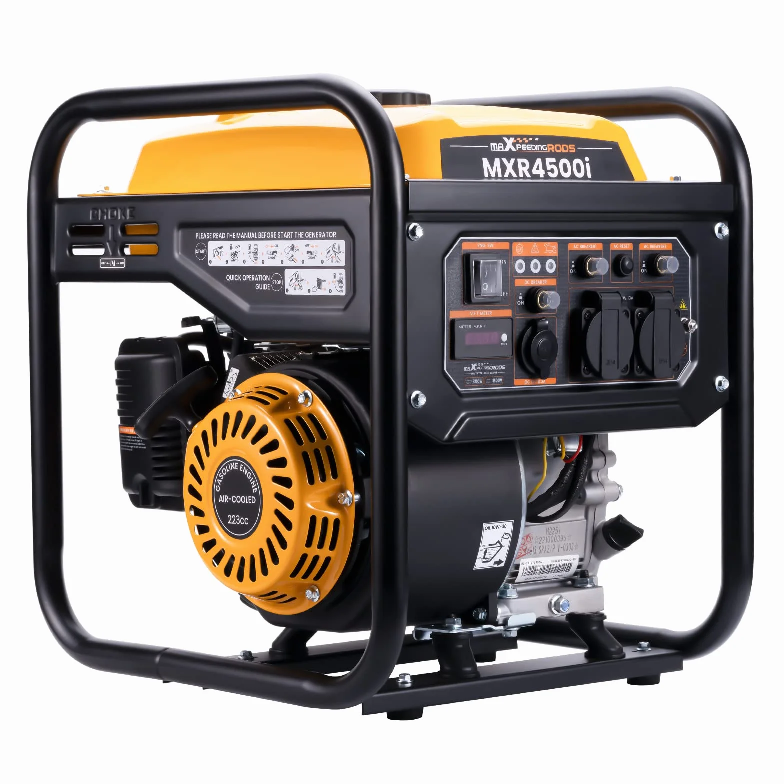 maXpeedingrods Générateur d'onduleur portable 3500 W à 4 temps à onde sinusoïdale pure pour camping, camping-car, voyage, maison ou chantiers