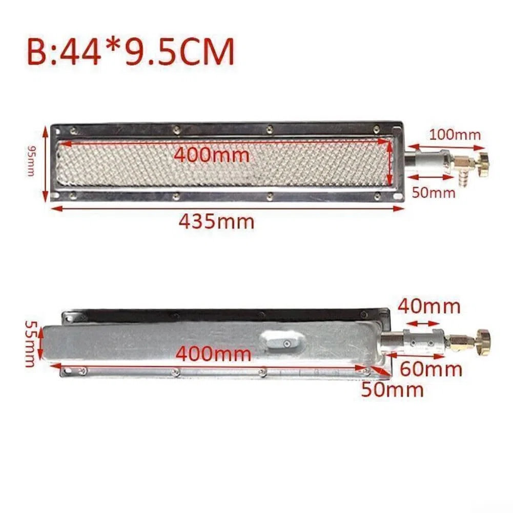 Bruleur Céramique Infrarouge Gaz pour Barbecue Portable Compact 44 x 9,5 cm