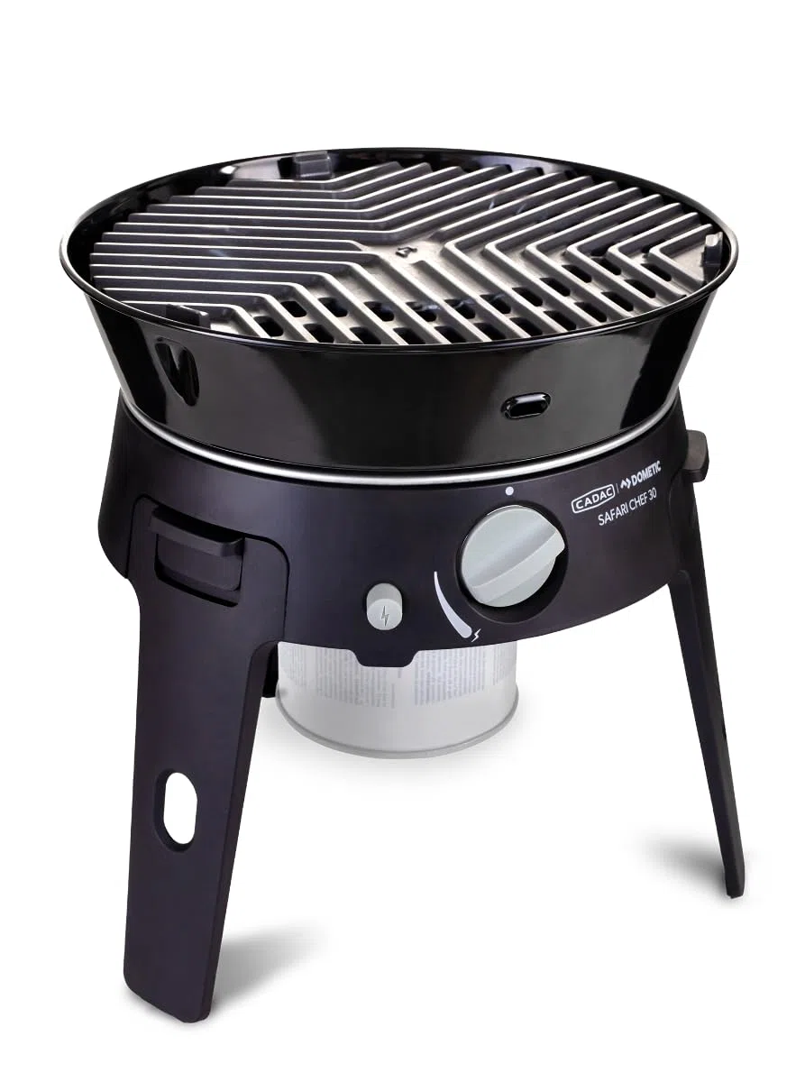 CADAC - Safari Chef 30 HP Combo - Barbecues portables - Revêtement céramique GreenGrill - Incl. Housse de protection - Camping - Les incontournables du barbecue - Utilisation en extérieur