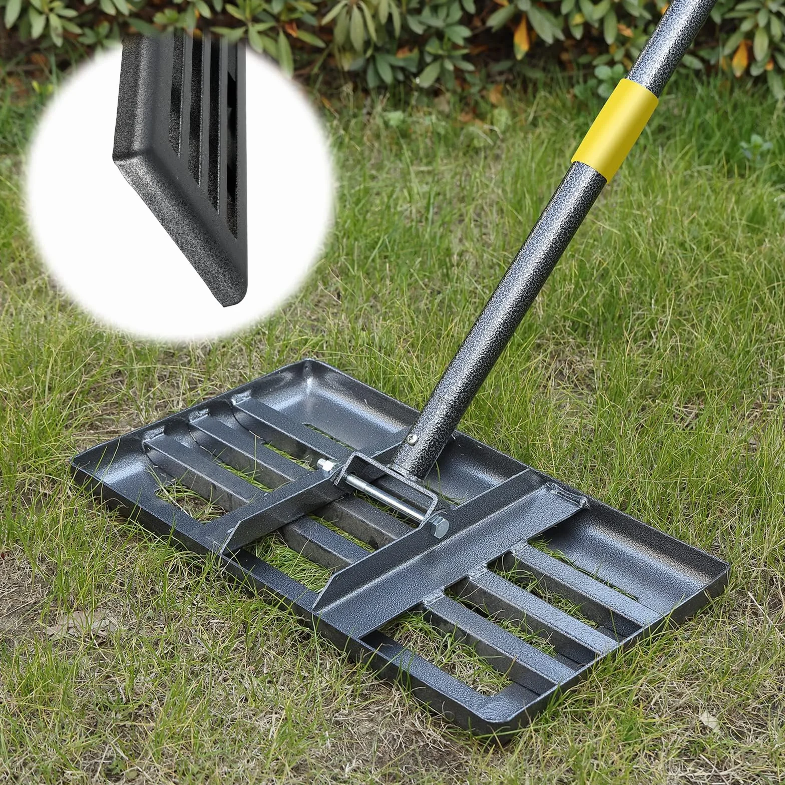 Râteau de nivellement de pelouse en métal - 182 cm - pour Le Golf, Le Jardin, la Surface - en Acier Inoxydable - 43 x 25 cm (182cm)