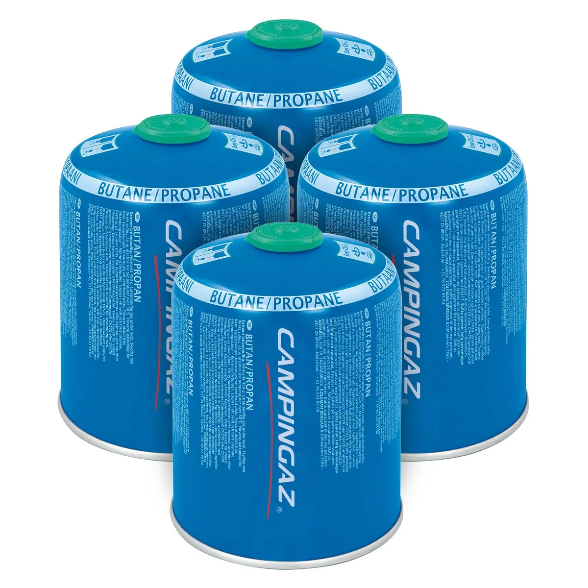 Campingaz CV 470 Plus Cartridge Gas | 4 Cartouches de Gaz 450 g de Propane-Butane pour Réchaud de Camping | 710 g, Bleu, Lot de 4