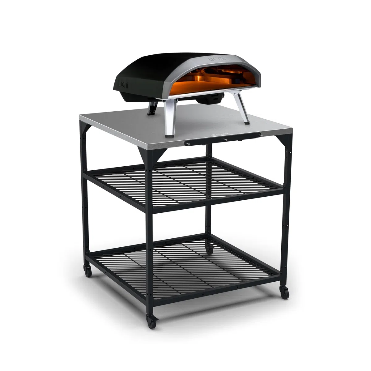 ooni Grande table modulaire d'extérieur – Chariot de four à pizza de 31 x 31 x 35 cm, en acier inoxydable pour grill et barbecue, table d'extérieur