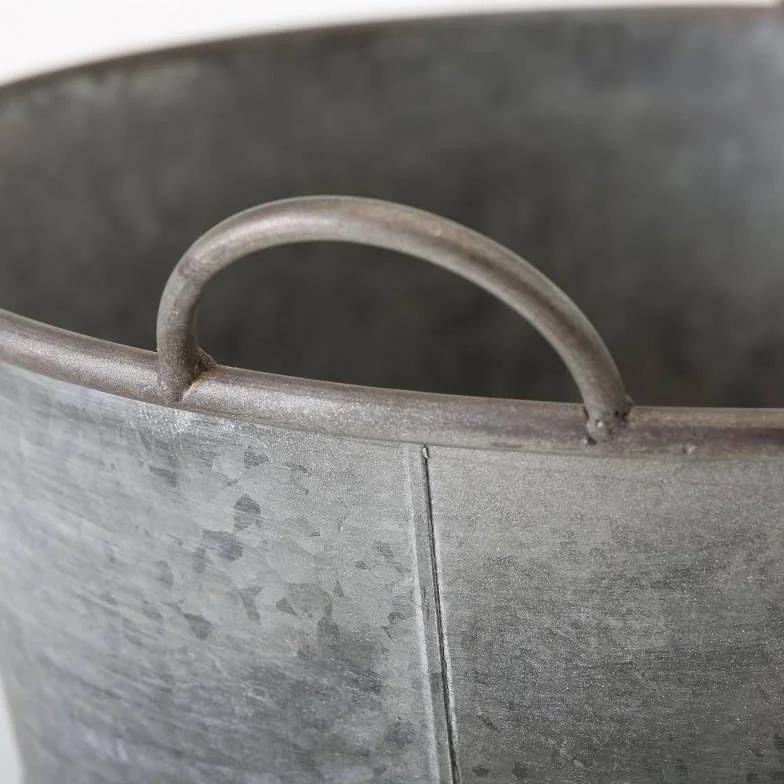 Bassine Métal Effet Zinc Bac à Plantes Jardinière Jackson 19x42x47,5cm