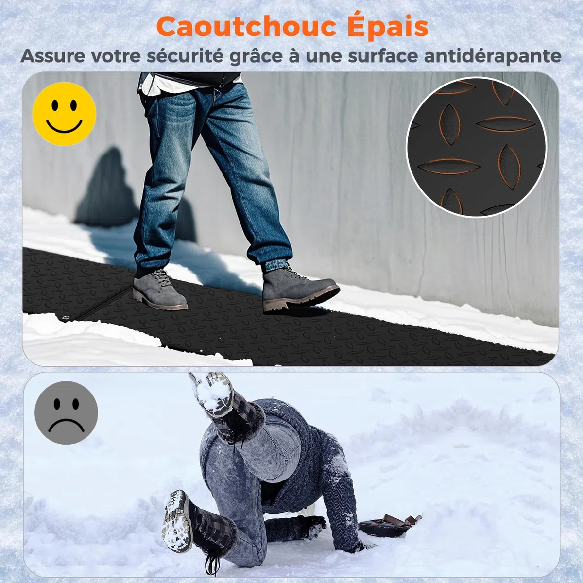 GOPLUS Tapis Chauffant de Fonte de Neige, Vitesse de Fonte 5cm/h, Tapis de Fonte de Neige et Glace en Caoutchouc Antidérapant, pour Entrée et Escaliers, 25 x 76CM (sans Cordon d'alimentation)