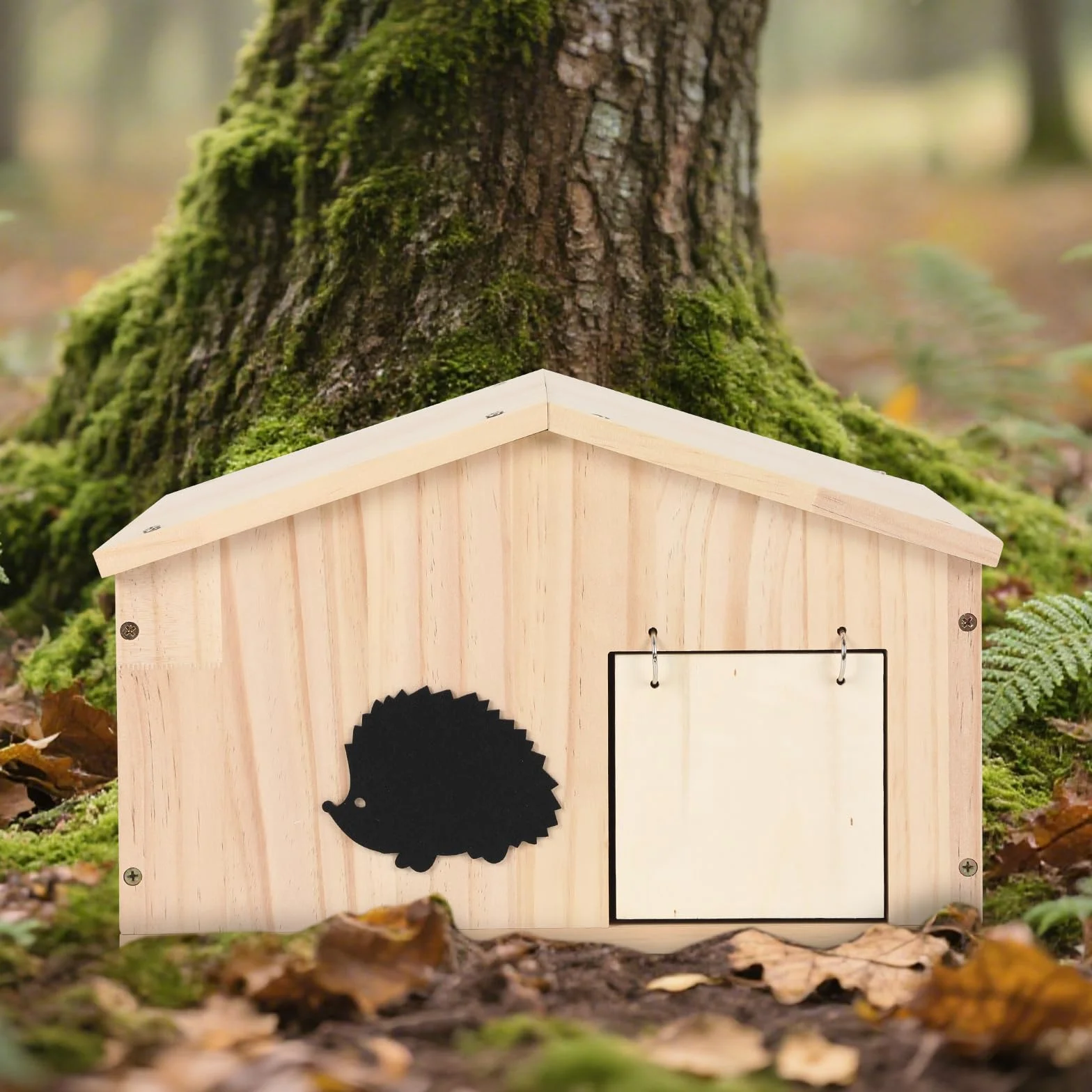 Grande maison en bois pour hérisson coupe-vent avec porte anti-souris, nichoir d'extérieur résistant aux prédateurs pour le jardin