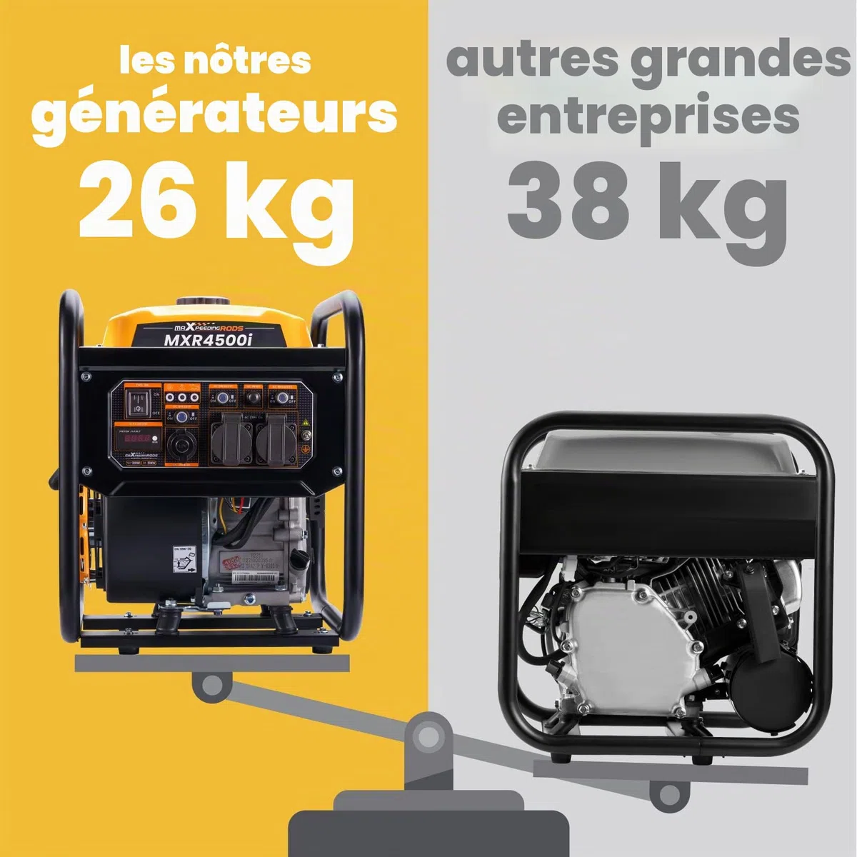 maXpeedingrods Générateur d'onduleur portable 3500 W à 4 temps à onde sinusoïdale pure pour camping, camping-car, voyage, maison ou chantiers
