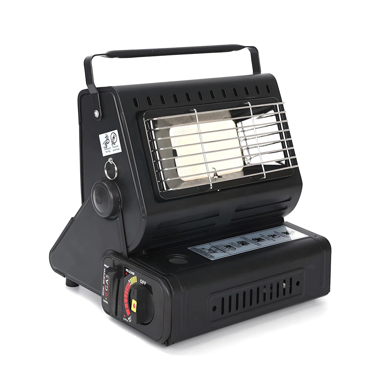 Yinleader Chauffage au gaz en céramique, chauffage d'extérieur, pour tentes, caravanes, camping, brûleur en céramique, 1,3 kW (noir)