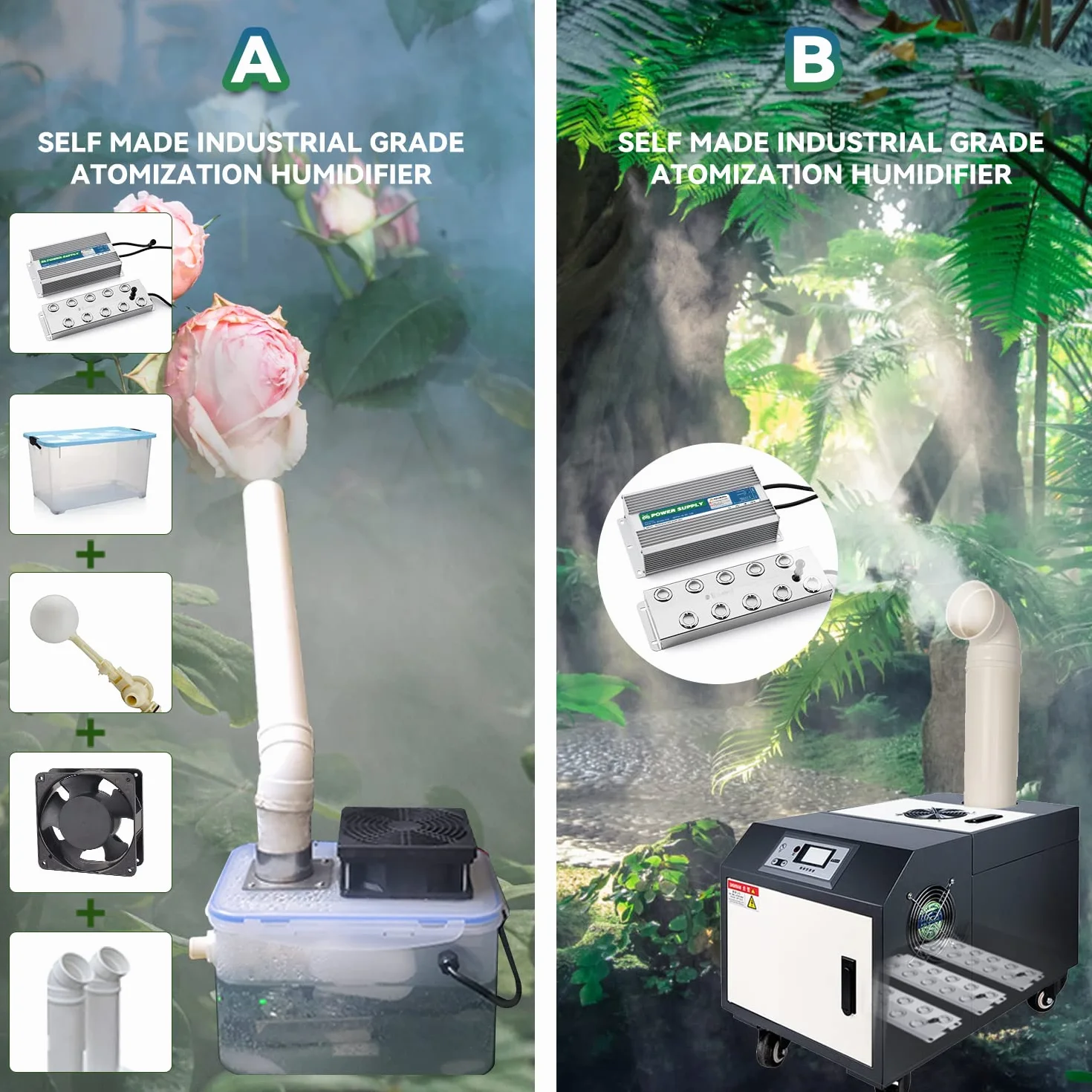 Brumisateur à ultrasons 10 têtes 7L/H 400W Mxmoonant Fabricant de Brouillard pour Conservation des Aliments