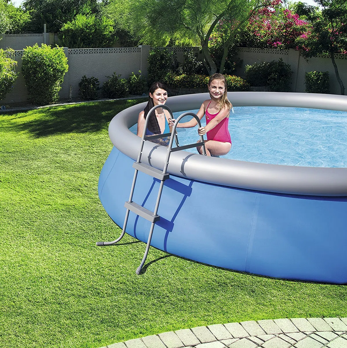 Bestway Échelle de Piscine 2 Niveaux 76-84cm Ultra-Frame Quick-Up