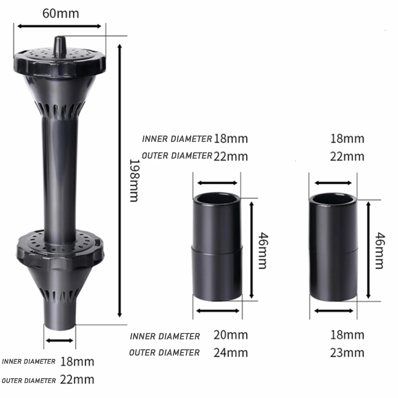 Kit de Buse de Fontaine 9 Pièces, 3 Options, Noir, Plastique, 25 x 15 x 6,5 cm