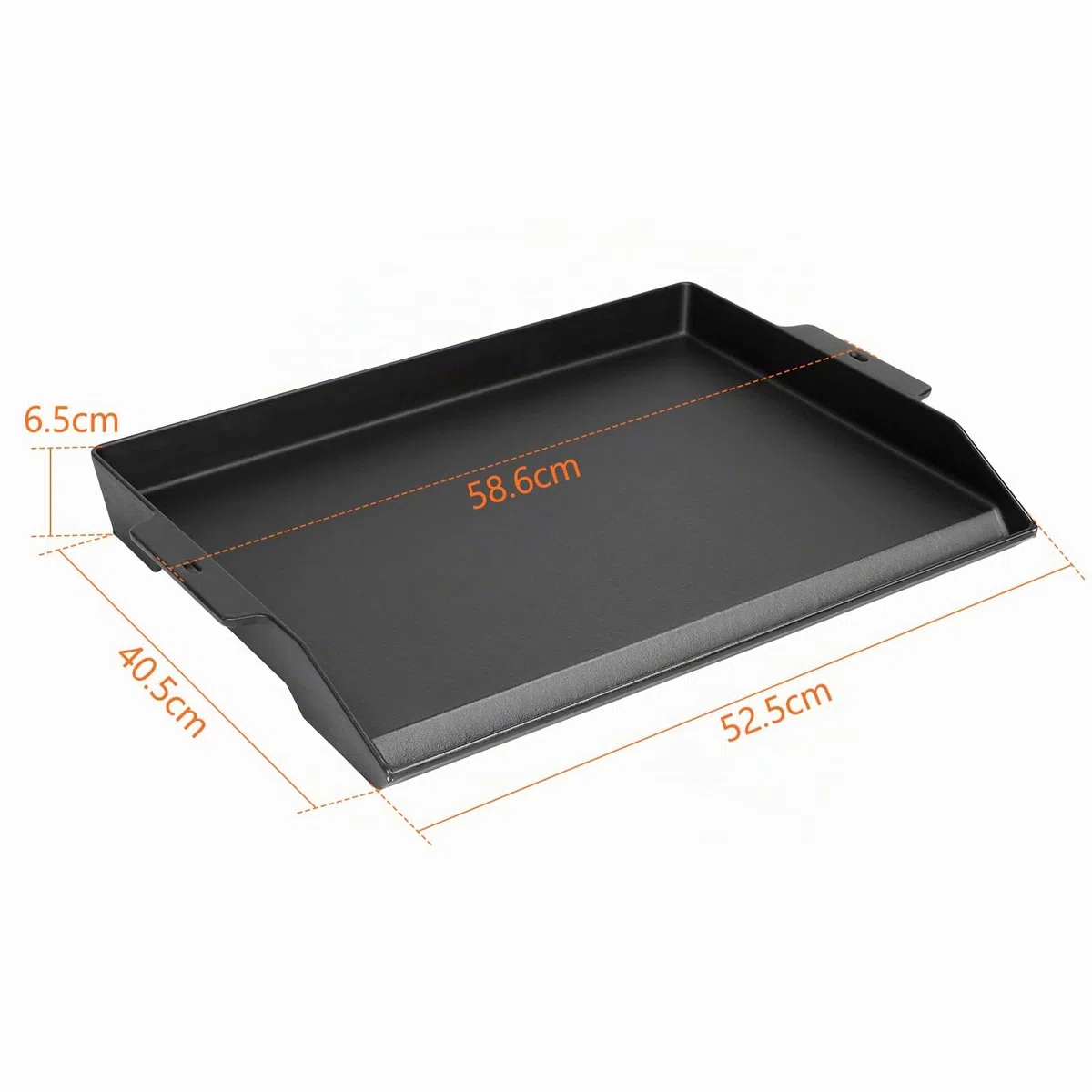 GFTIME Plancha en fonte universelle antiadhésive 58,6 x 40,5cm plaque de cuisson pour barbecue gaz charbon électrique