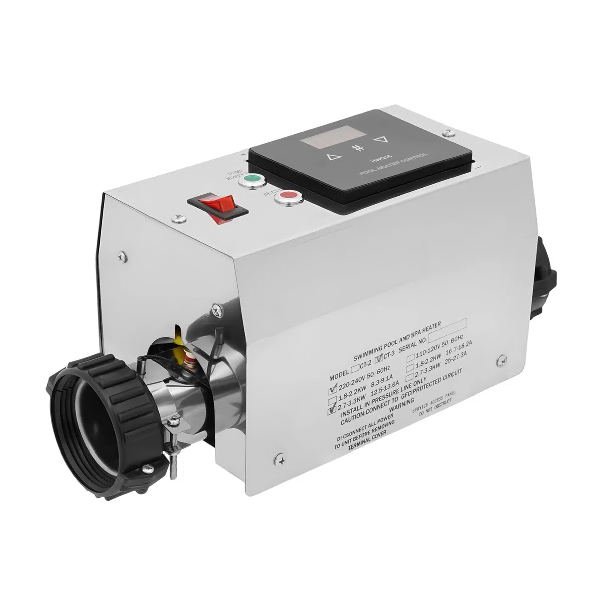 Chauffage électrique de piscine 3000 W Chauffe-eau instantané avec régulateur de température