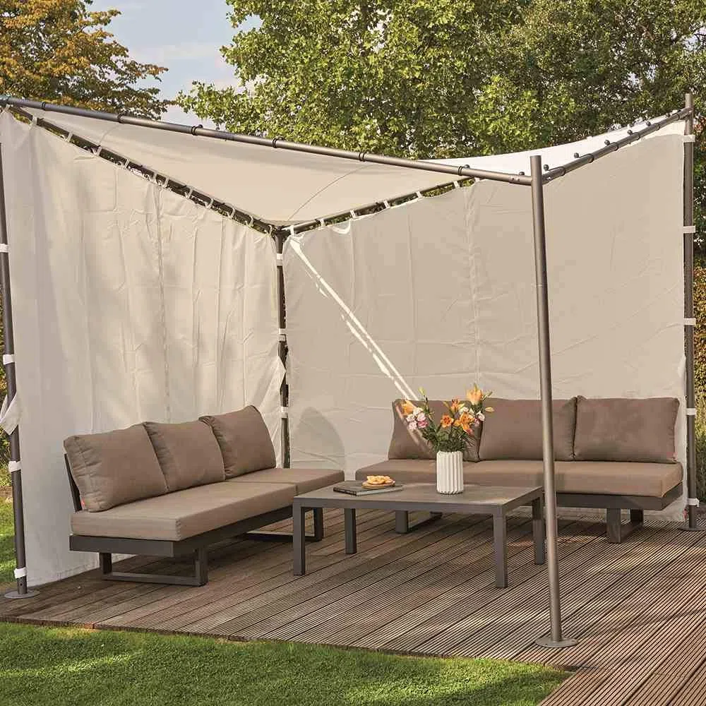 Siena Garden J05233 - Lot de 2 parois latérales pour pavillon Berlino - 3 x 3 m - en Polyester - Blanc - 160 g