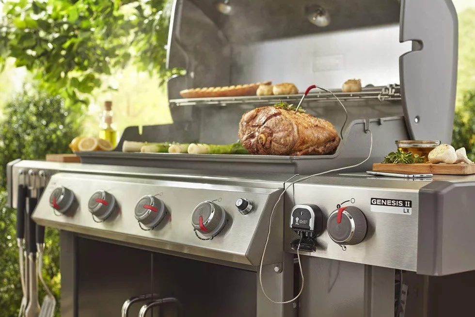 Weber iGrill 3 - Thermomètre intelligent pour la viande avec Bluetooth incluant la sonde, pour Genesis II (et -LX) & Spirit II Series, contrôle via l'application smartphone, argent (7205)