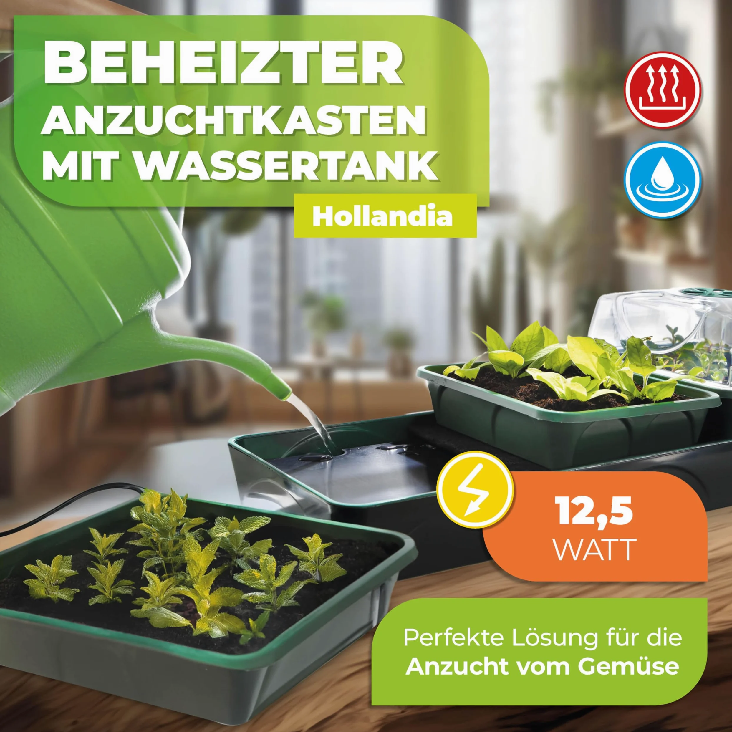 Bio Green HOL 3 Hollandia Serre D'intérieur Chauffée avec Réservoir d'eau