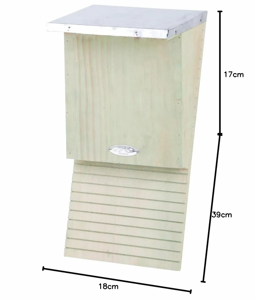 Esschert Design Boîte à Chauve-Souris en Bois Naturel 39 x 18 x 17 cm