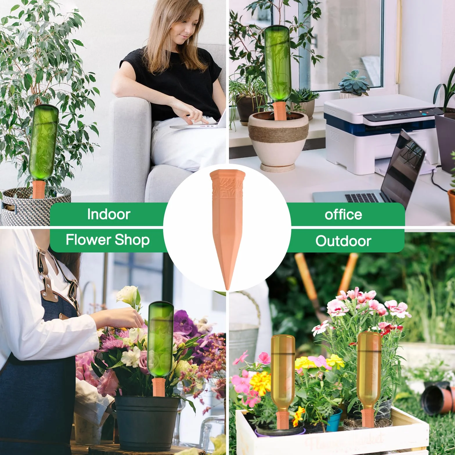 Cône d’arrosage Argile Lot de 8 Arrosoir Terreau Plante Intérieur Systèmes Irrigation Automatique