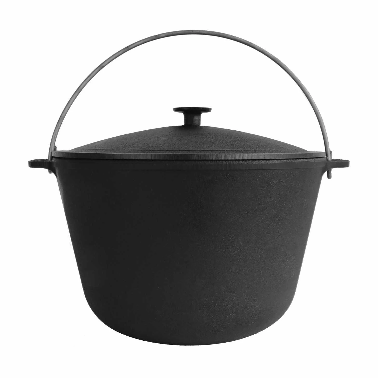 Chaudron 6 l Kazan en Fonte avec Couvercle Dutch Oven Casserole Ronde pour Cuisinières à Induction Camping Barbecue