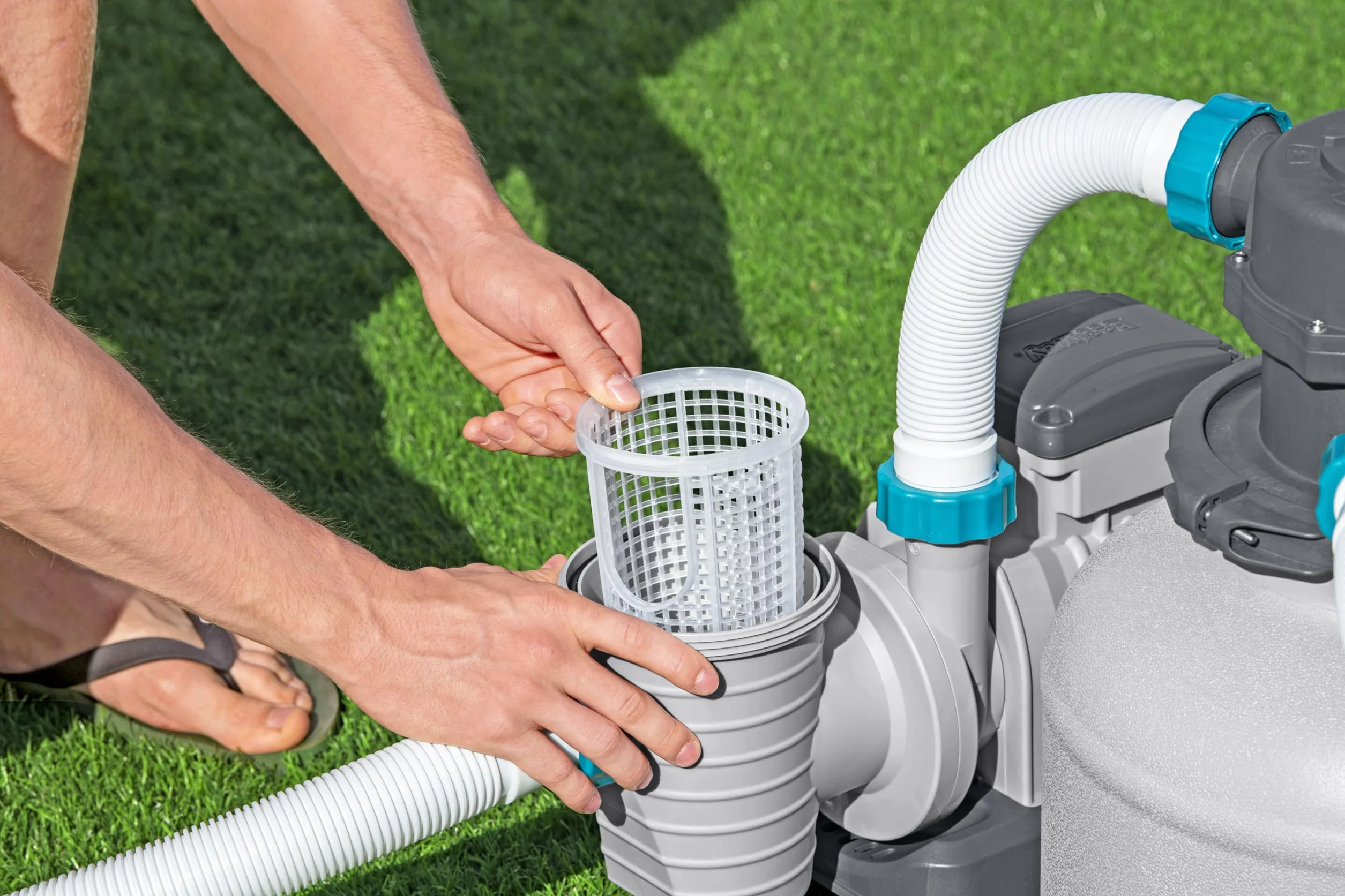 Bestway Pompe de Filtration à Sable pour Piscine Hors Sol 8 327 L - 55,5 cm x 44 cm x 60 cm - Gris/Vert