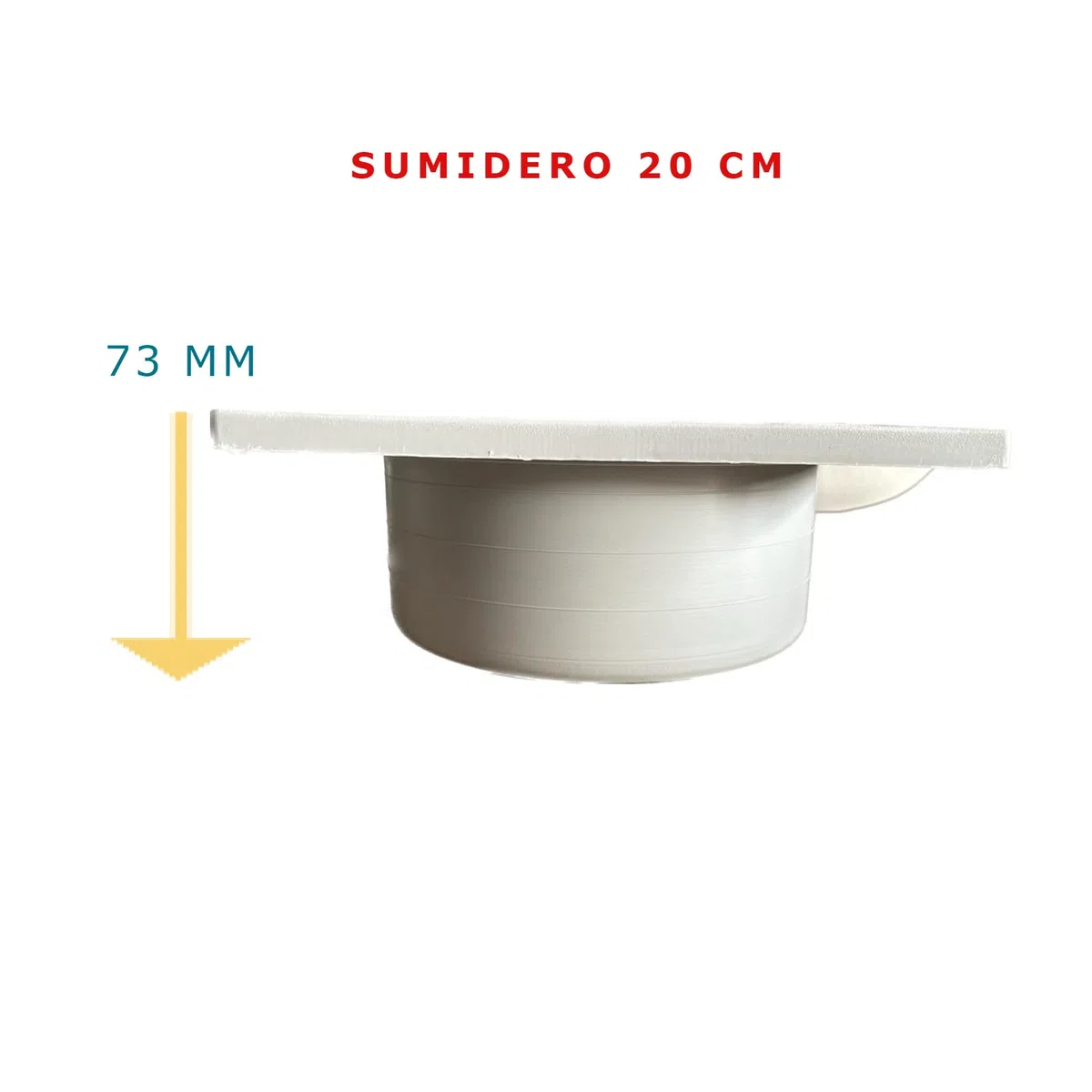 Bricoloco Siphon vertical d'évacuation pour patio et terrasse extérieure en PVC avec grille amovible (20 x 20 cm)