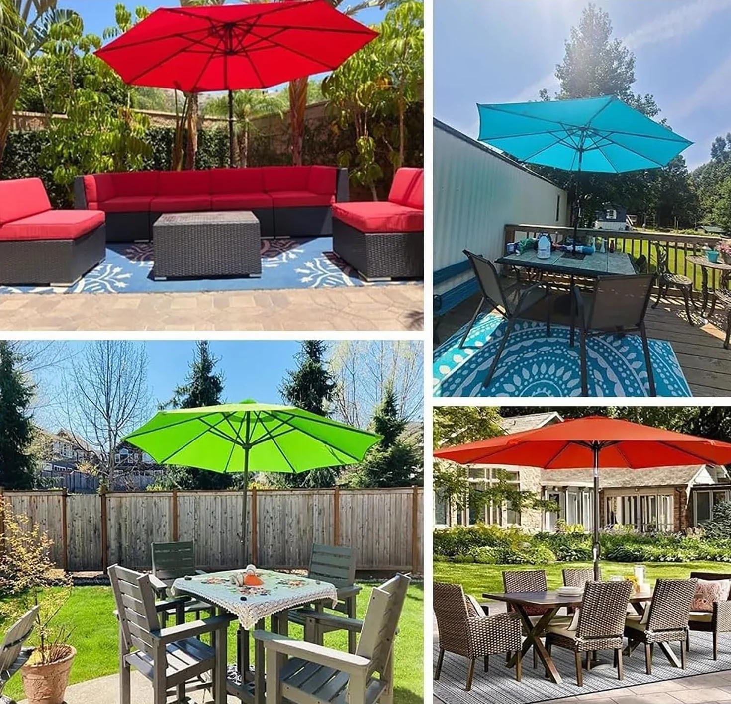 Auvent de Remplacement pour Parasol de Terrasse 2.7M 6 Baleines Toile Déporté Housse de Rechange Dark Gray