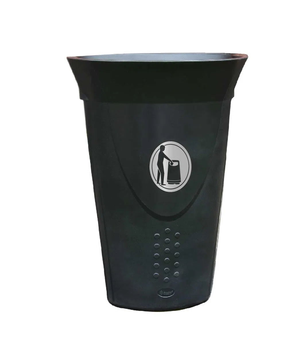 Poubelle urbaine Luna™ conçue (2 coloris) – Poubelle d’extérieur robuste de 70 L – Idéale pour les environnements extérieurs (Noir (sans couvercle))