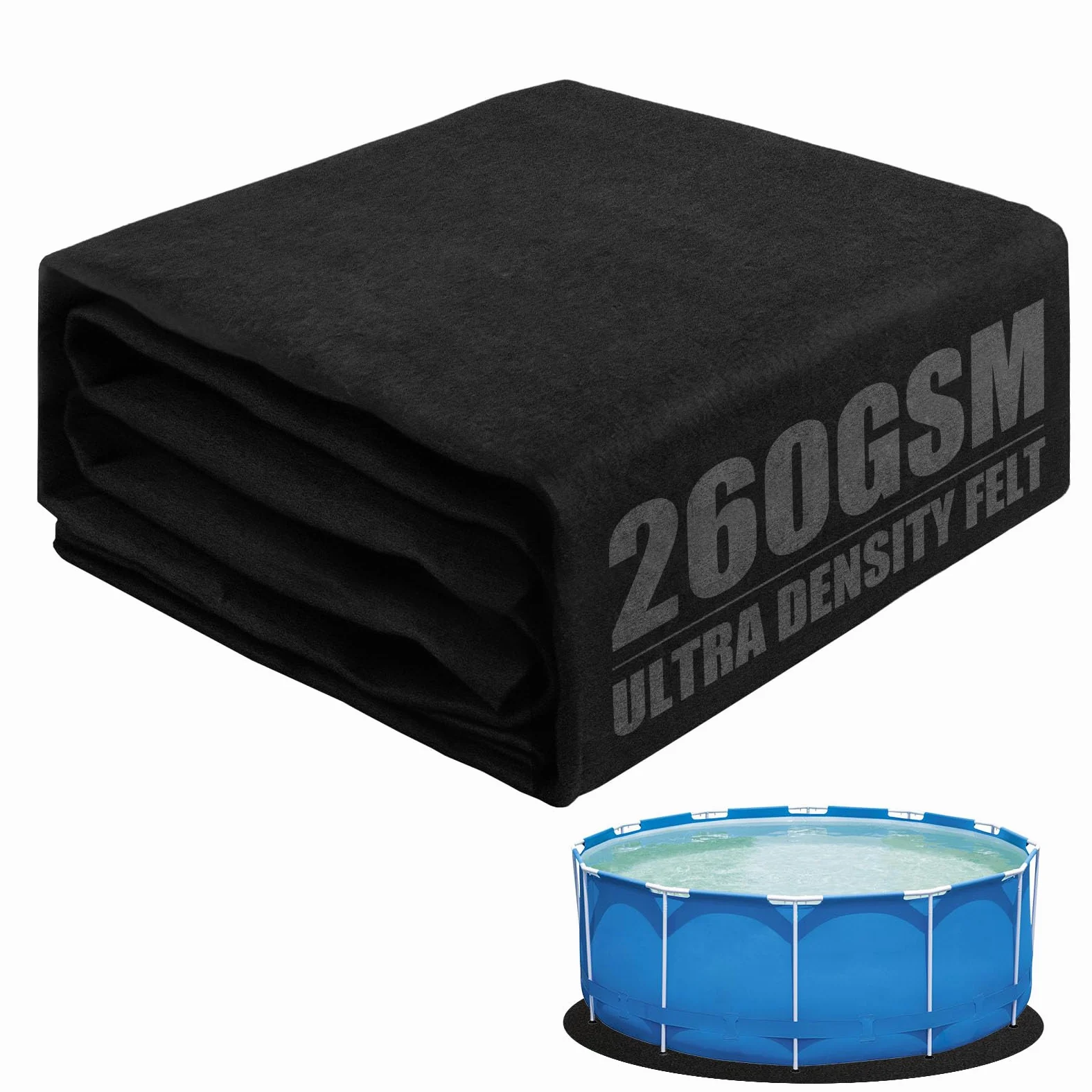 Tapis de protection de piscine hors sol, tapis de sol pour piscine hors sol, tapis de protection pour piscine hors sol, rond