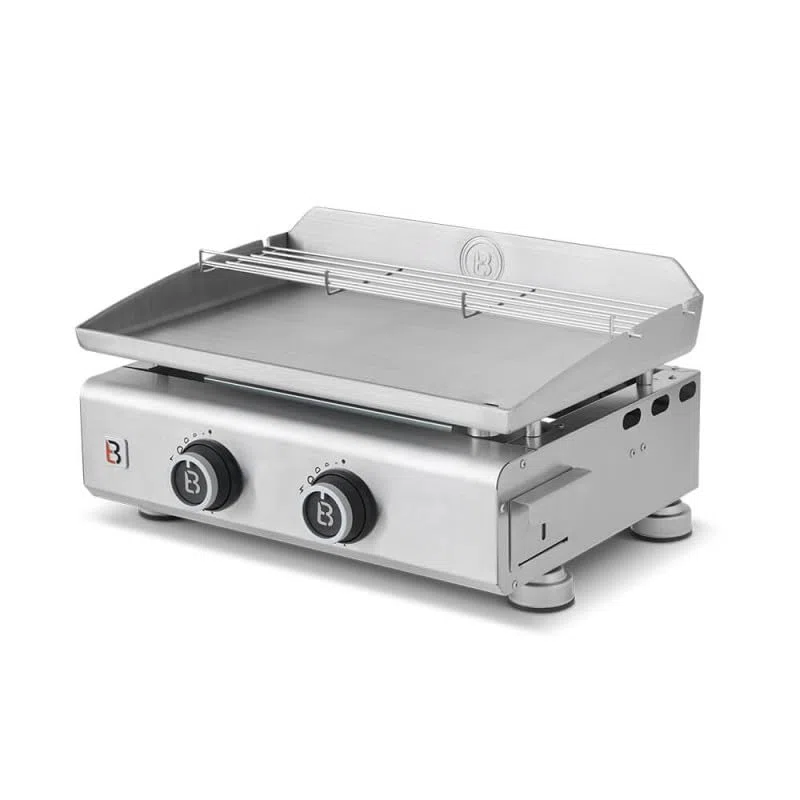 BRASERO BY FAVEX Plancha gaz inox 2 feux plaque inox 5 mm 5,3 kW 52 x 34 cm