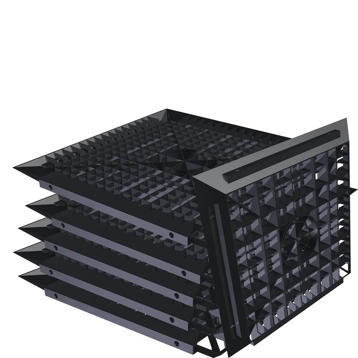 Cagette pour la rétention des eaux de Pluie 820L, y Compris Chiffon Anti Racine (Kit Complet)