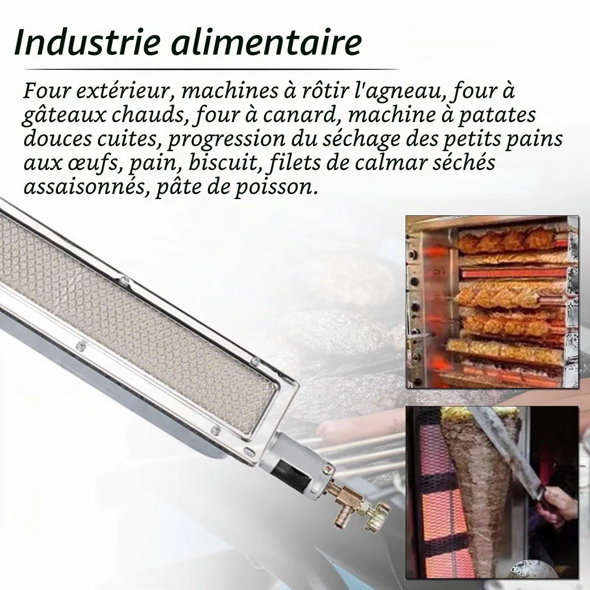 Brûleur latéral infrarouge - Brûleur latéral infrarouge - Barbecue à gaz - Élément chauffant - Chauffage en céramique - Pour cuisiner, griller, rôtir le camping - 57 x 9,5 cm