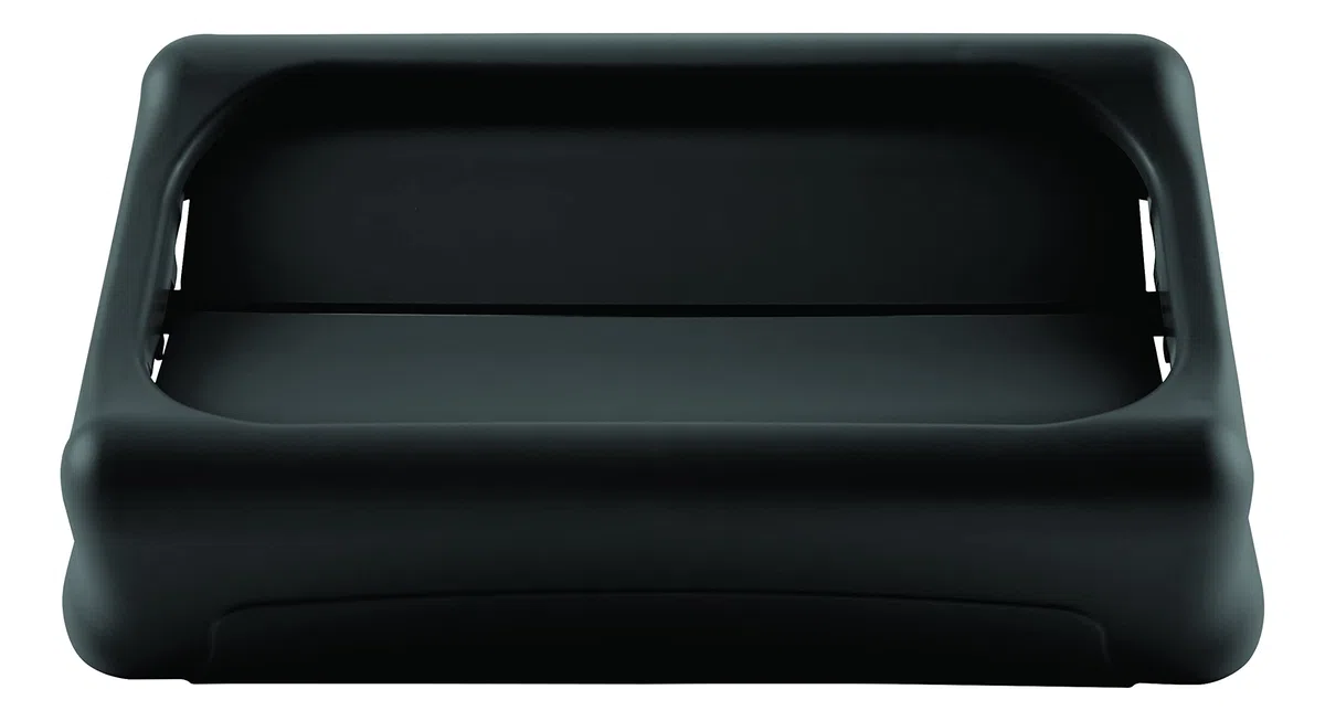 Rubbermaid Commercial Products Couvercle Basculant Slim Jim 60 L / 87 L Noir – Accessoire en Plastique Résistant pour Gestion des Déchets – FG267360BLA