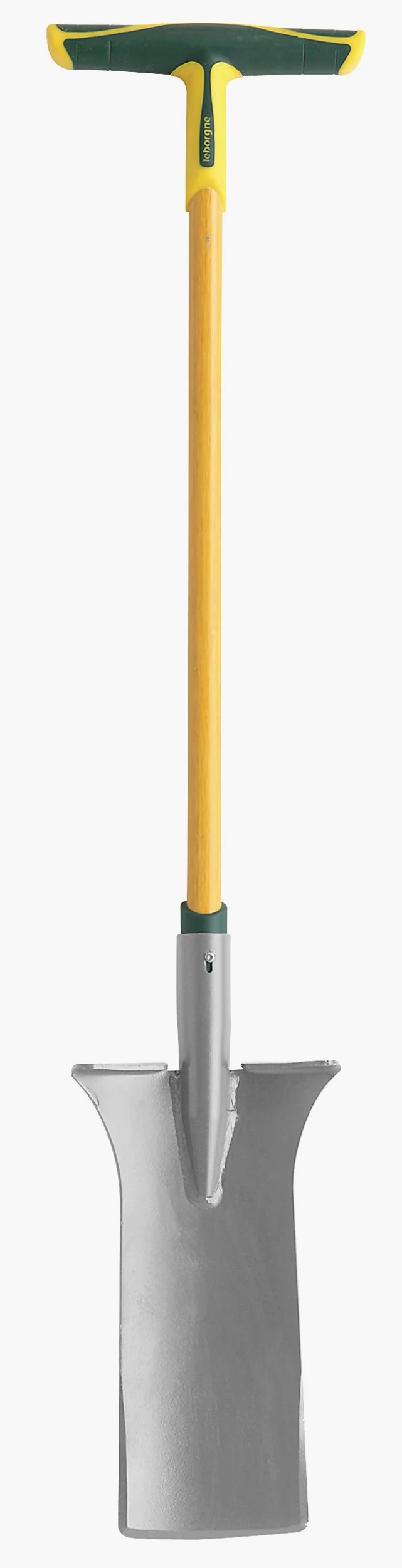 Leborgne, Louchet d'Arrachage Pro, Manche Tri-Matière En T, Tête Acier Au Carbone, Longueur Lame: 36 cm, Poignée béquille tri-matière extra large (25 cm), Bord d’attaque affûté sur les 3 faces
