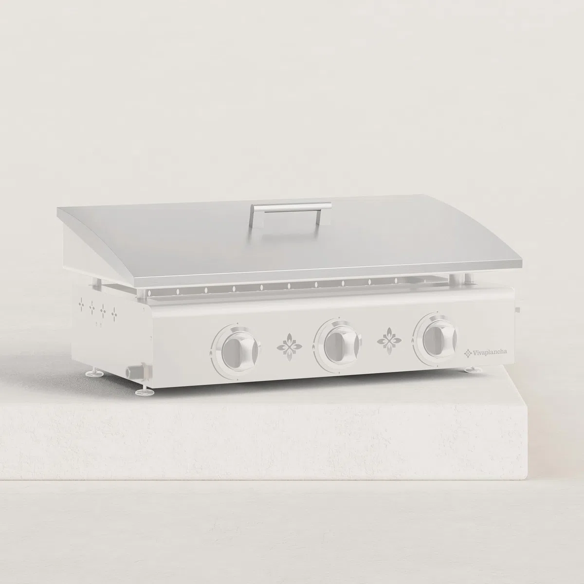 Couvercle de Protection pour plancha 3 Feux Tout INOX : protège et Assure Une Bonne Protection de Votre plancha Évite Les Projections de matières Grasses à l'arrière Compatible