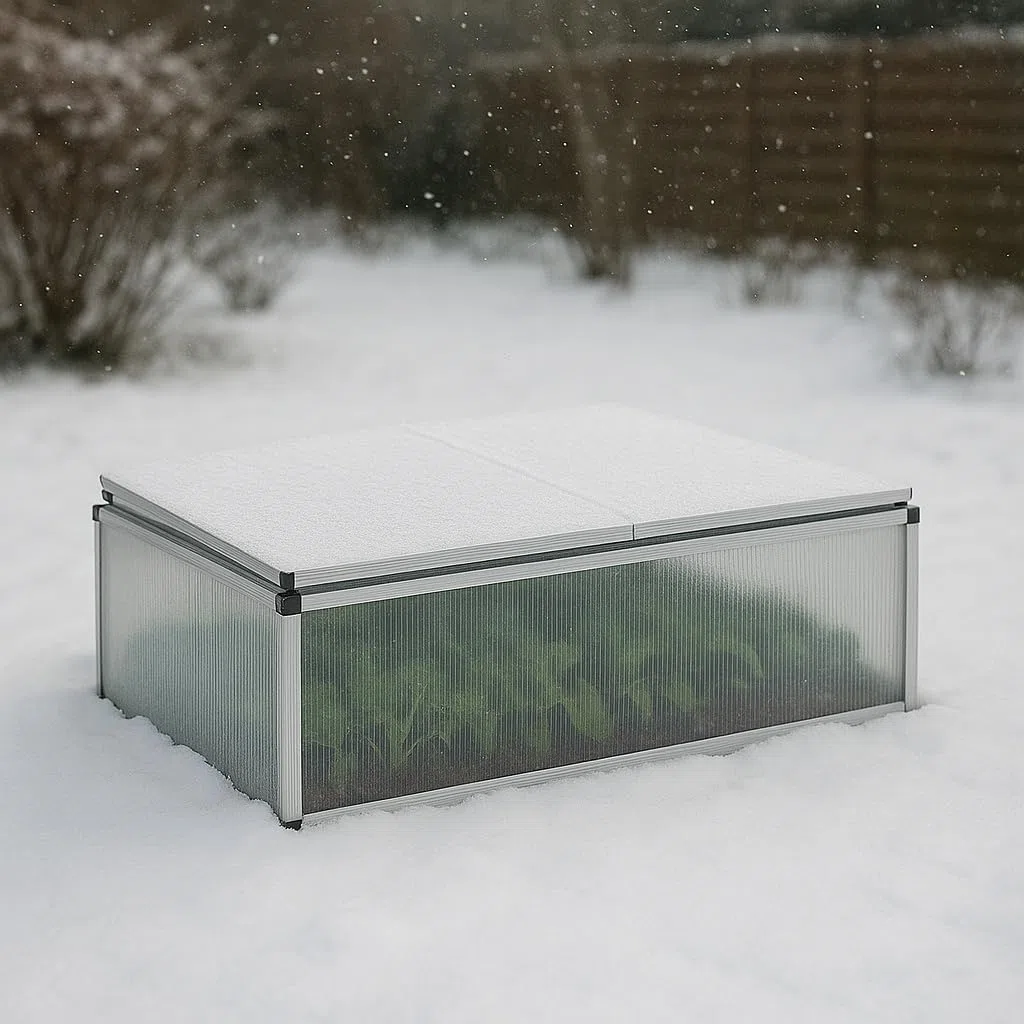 Wiltec Serre de Jardin Double – 100x120x40 cm – en Aluminium – 4 Battants Toit ouvrable et blocable – Résistant intempéries et Rayons UV – Abri Plantes extérieur pour Potager, Horticulture, Jardinage