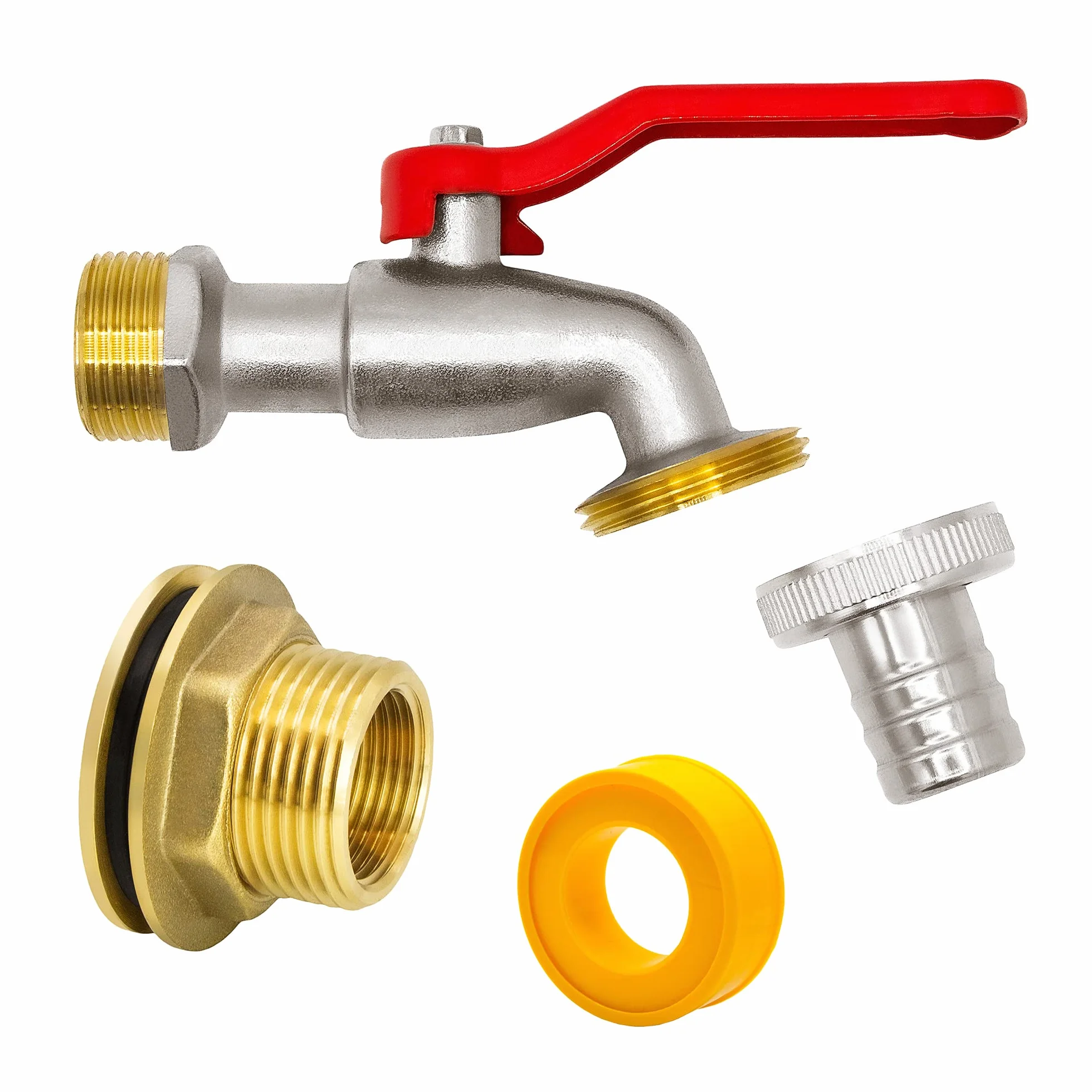 VARIOSAN Traversée de fût de Pluie Robinet de Sortie à Bille Ensemble 3/4" Laiton