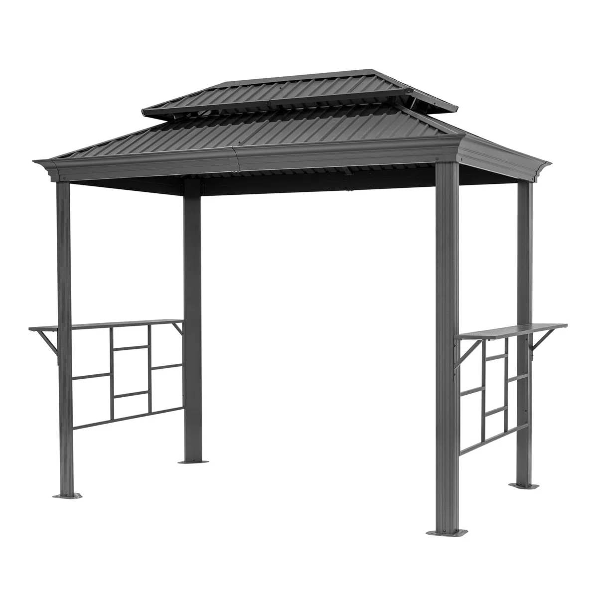 Abri Barbecue TOOLPORT 2,8 x 1,8 m avec Toit en Acier étanche résistant aux UV, avec 2 Supports latéraux Pratiques, Couleur Anthracite