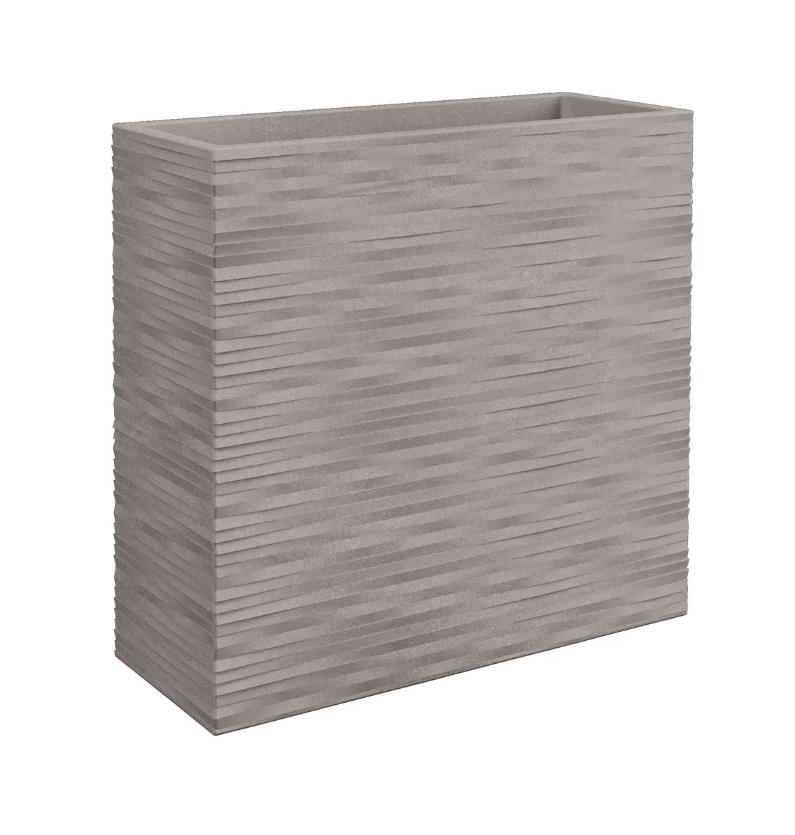Nicoli Grand Vase Separé elegance cm 80 x 30 x 80 h en résine, effet relief, jardinière d'intérieur extérieur, idéale pour diviser les pièces (cendres)