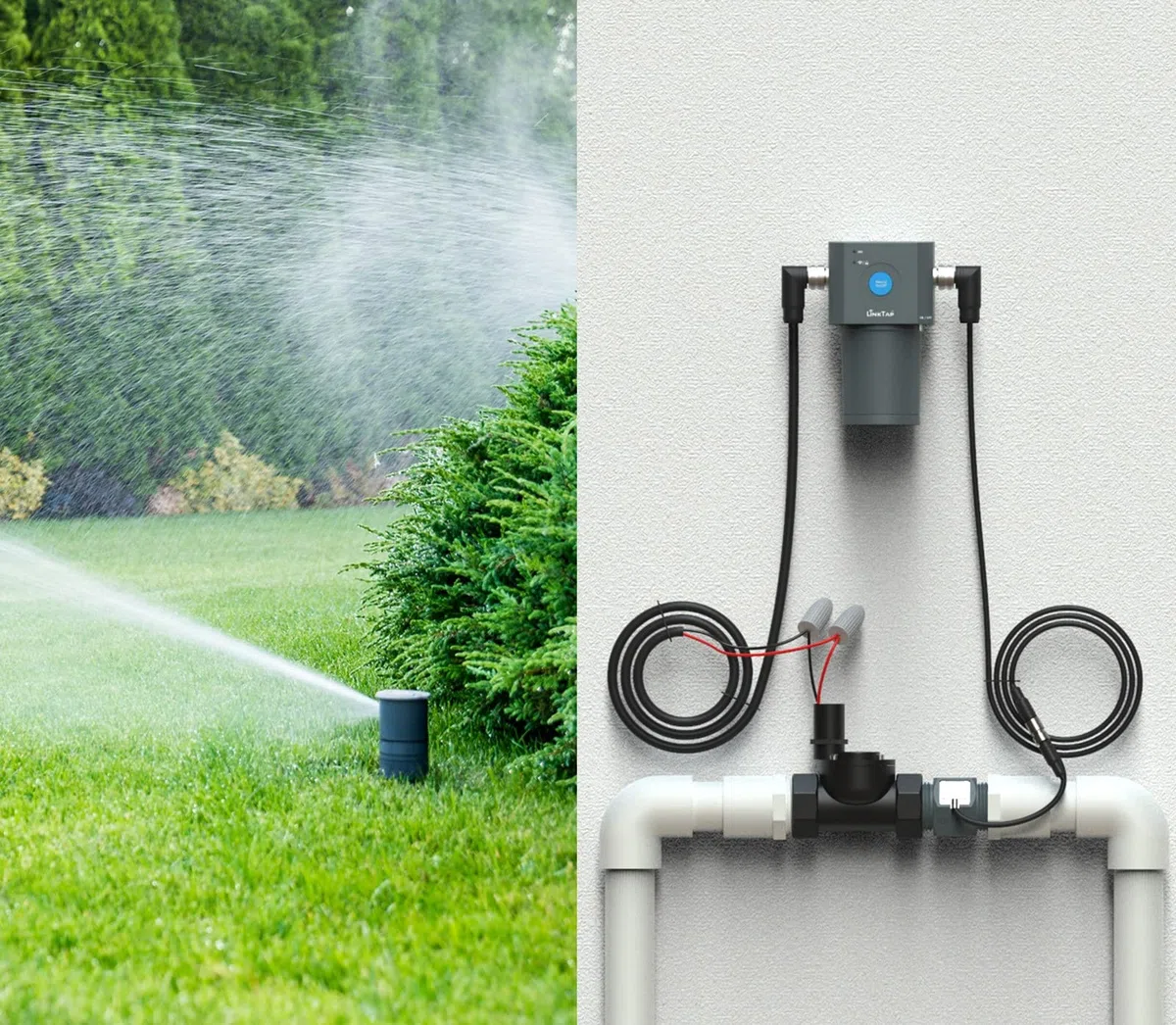 LinkTap 1 Voie ValveLinker & Gateway - Programmateur d'arrosage Intelligent à Piles, Contrôle via App, Arrosage Météo, Portée Radio supérieure au WiFi, IP66, Compatible Débitmètre 1" & 2"