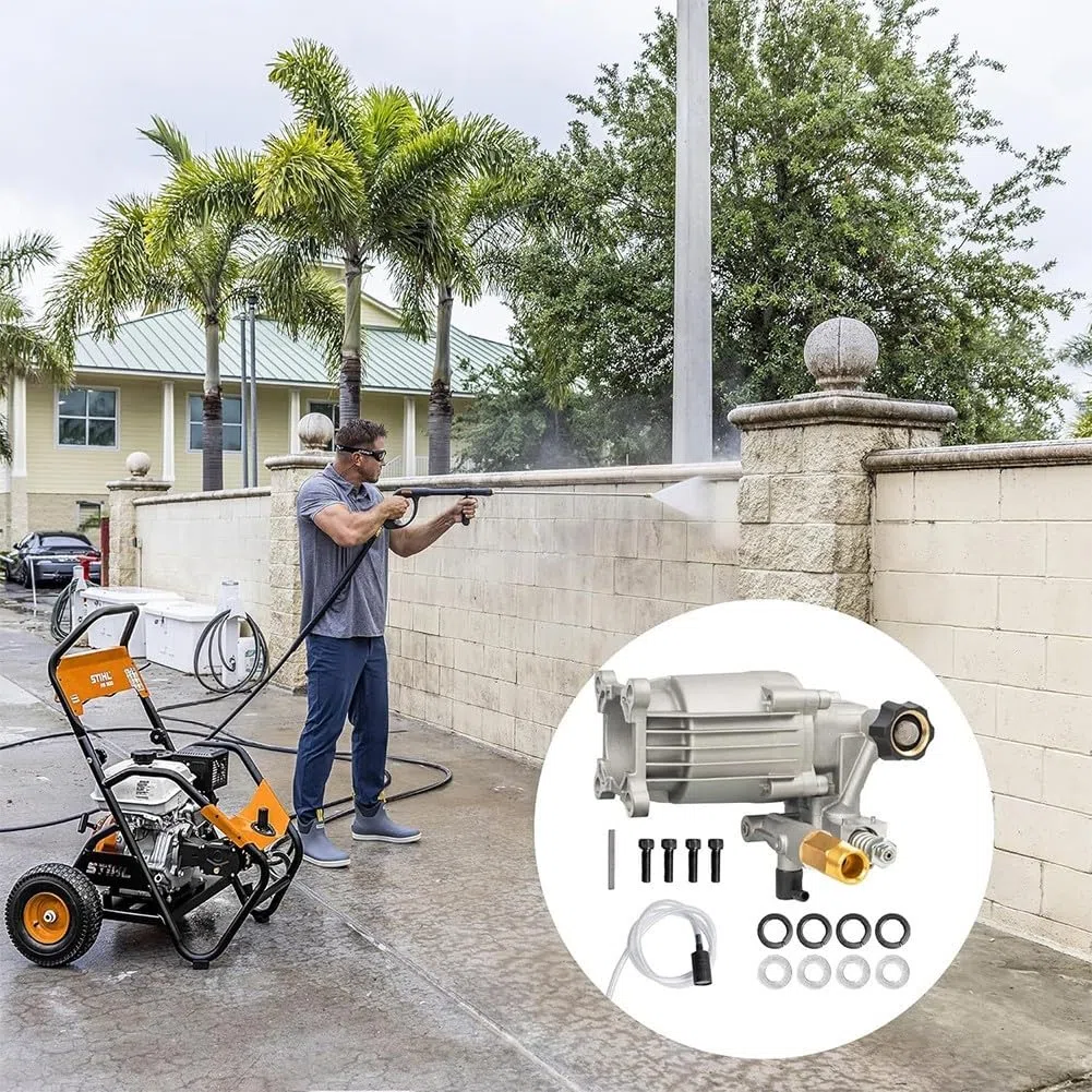 Feegow Pompe de nettoyeur haute pression pour 2 5 GPM et 3400 PSI avec soupape de décharge thermique et déchargeur réglable facile à installer pour des ajustements précis de la pression
