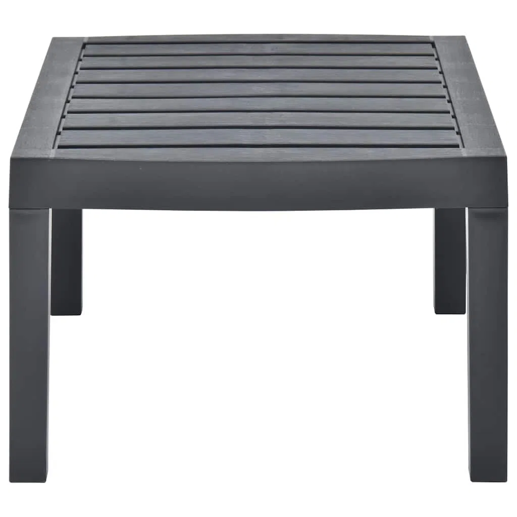 vidaXL Table de Jardin Table Basse de Terrasse Table d'Appoint de Patio Table d'Extérieur Camping Anthracite 78x55x38 cm Plastique