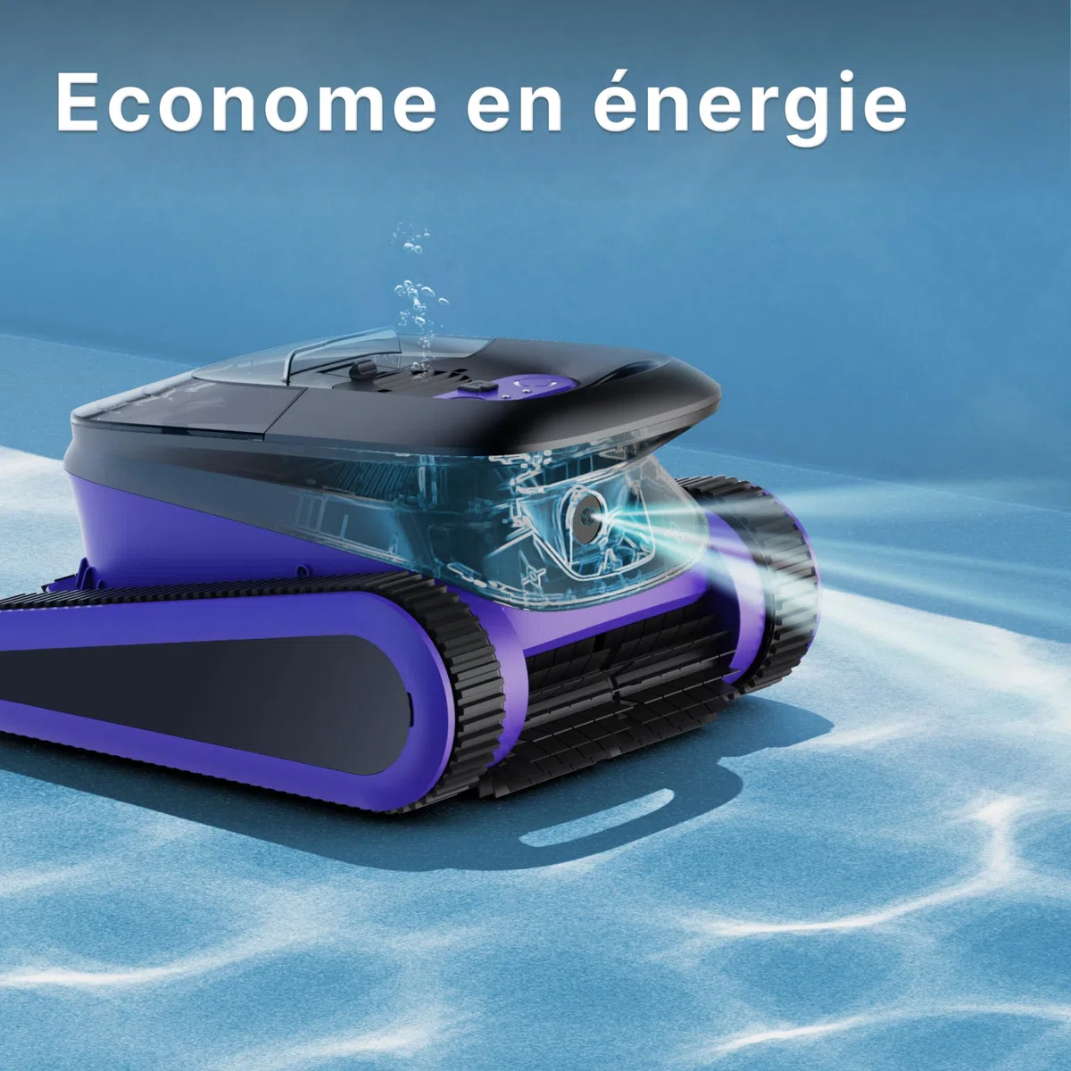Niya Sonar 50 Robot Piscine sans Fil avec App, Navigation Intelligente, Nettoyage Ligne d’Eau, Système de Filtration Fine, pour Piscines Enterrées & Hors Sol Jusqu’à 12 m
