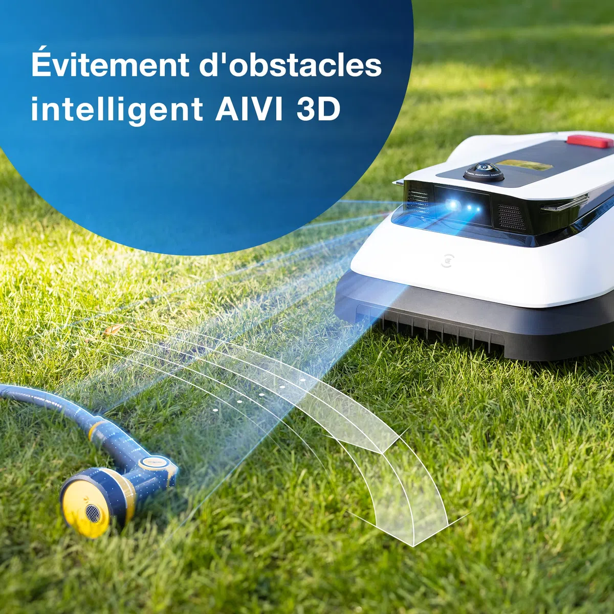ECOVACS Tondeuse Robot G1 (délimitation sans Fil, évitement d'obstacles 3D AIVI, Planification Intelligente, Mowing Area 1600m2, réglage de la Zone d'accès Interdit, gestionnaire vidéo)