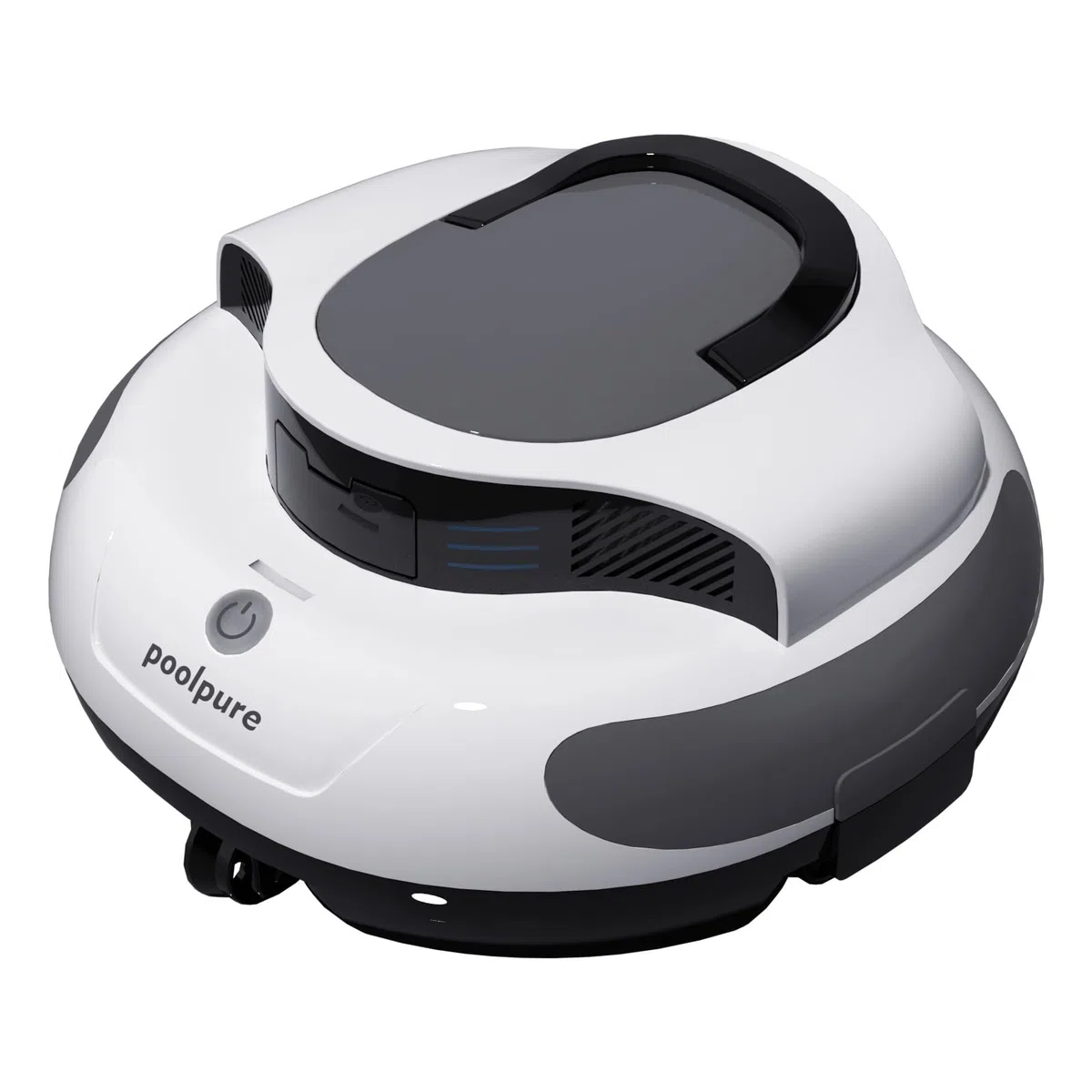 POOLPURE Aspirateur de Piscine, 5000 mAh, Double Moteur - Indicateurs LED - Fonction Auto-stationnement - IPX8 - Robot de Piscine sans Fil pour piscines, pour Piscine Plate Max 90㎡,Blanc
