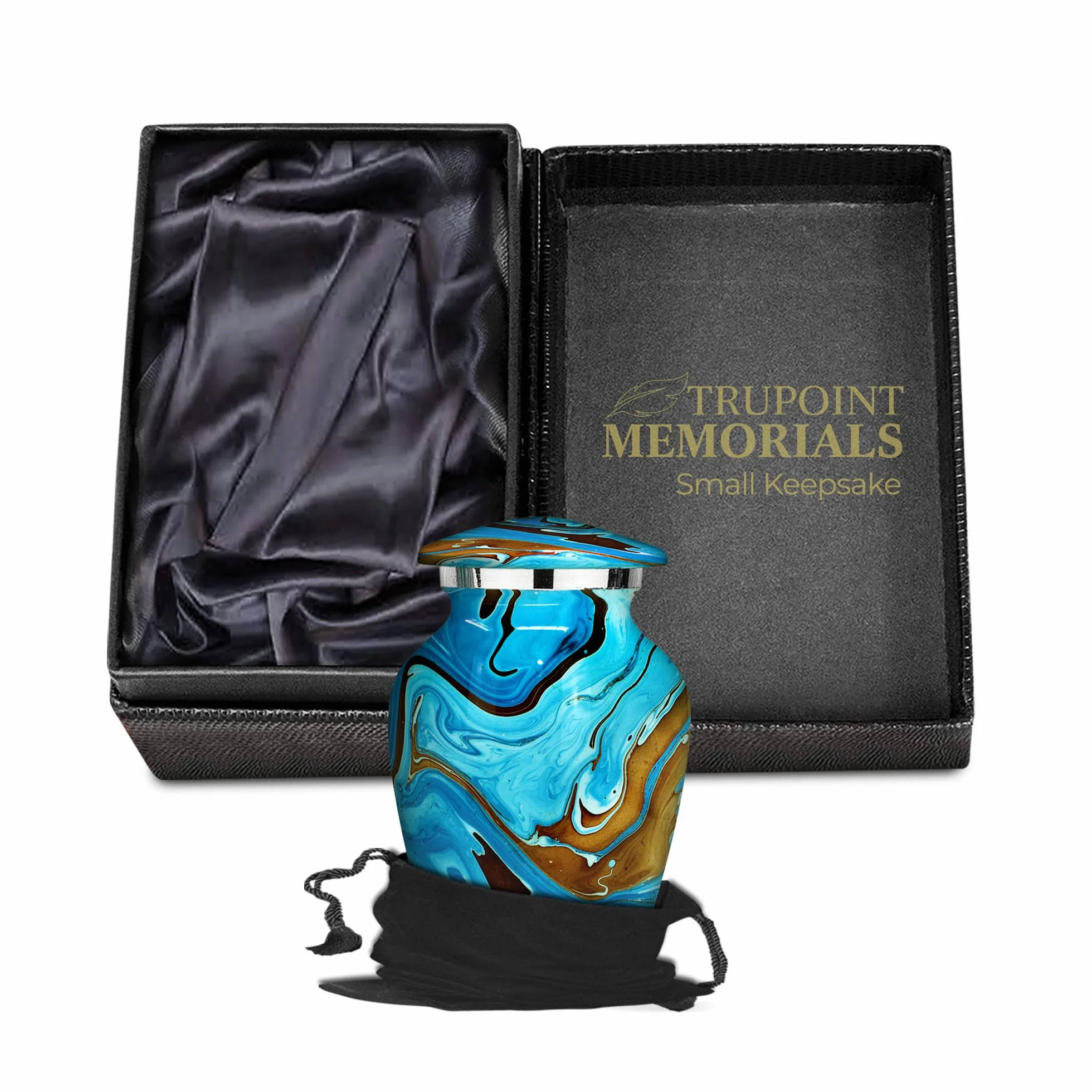 Trupoint Memorials Small Urns for Human Ashes Keepsake, Camouflage Hunters Decorative Mini Cremation Urn, Blue