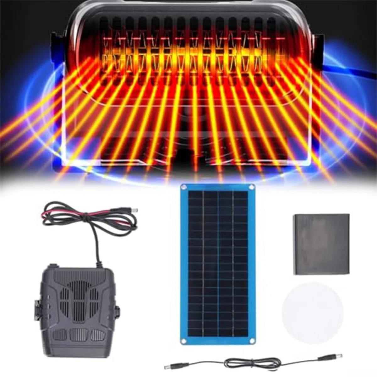 Kit de chauffage pour serre à panneau solaire 30 W | Panneau solaire en de 30 W | Kit alimenté par chauffage de serre | Ensemble de chauffage de séchage pour animal domestique pour poulailler