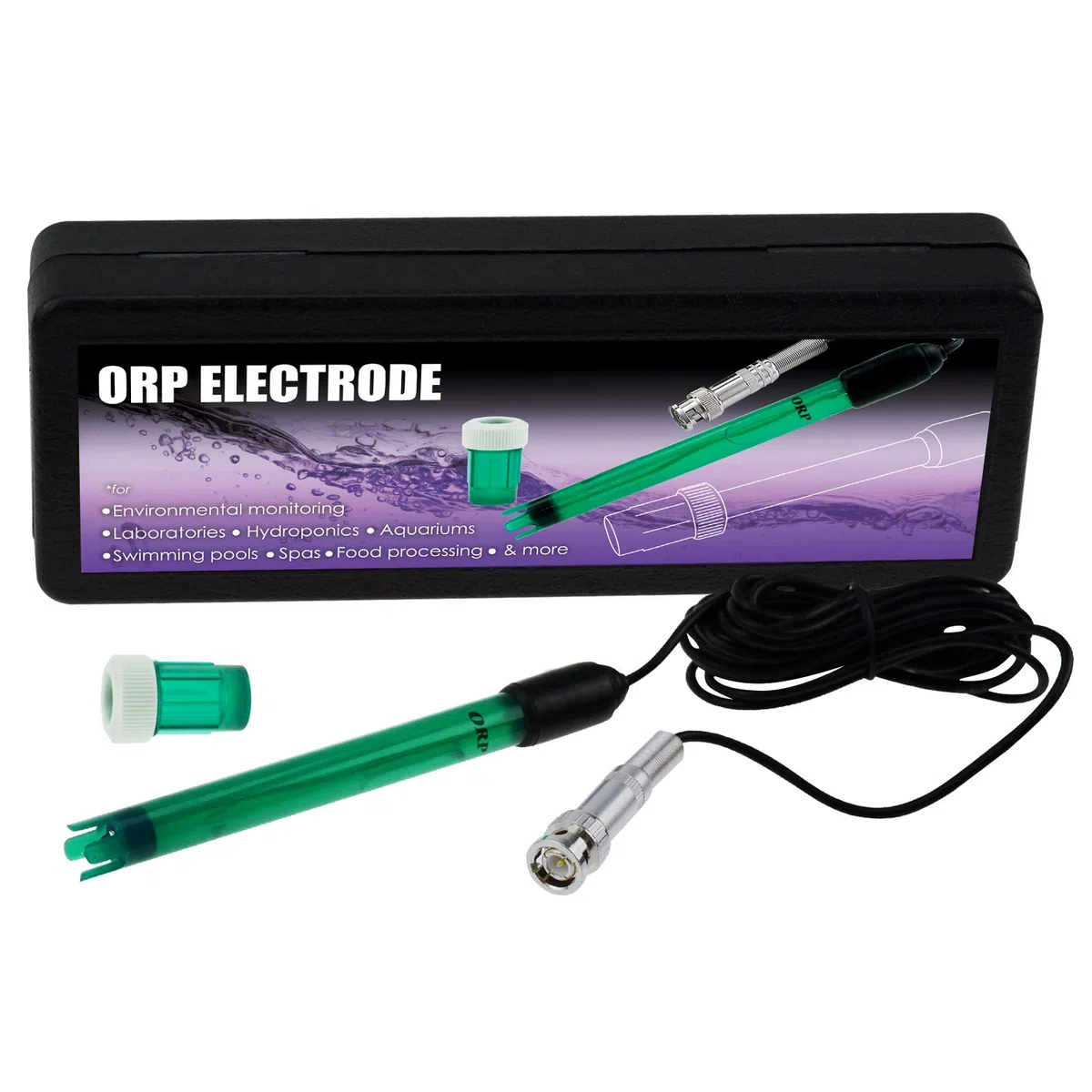 ORP Électrode Remplaçable BNC Prise Sonde pour ORP Testeur Mètre Manette 300cm Longue Câble Aquariums, Réservoirs, Étangs Mesure