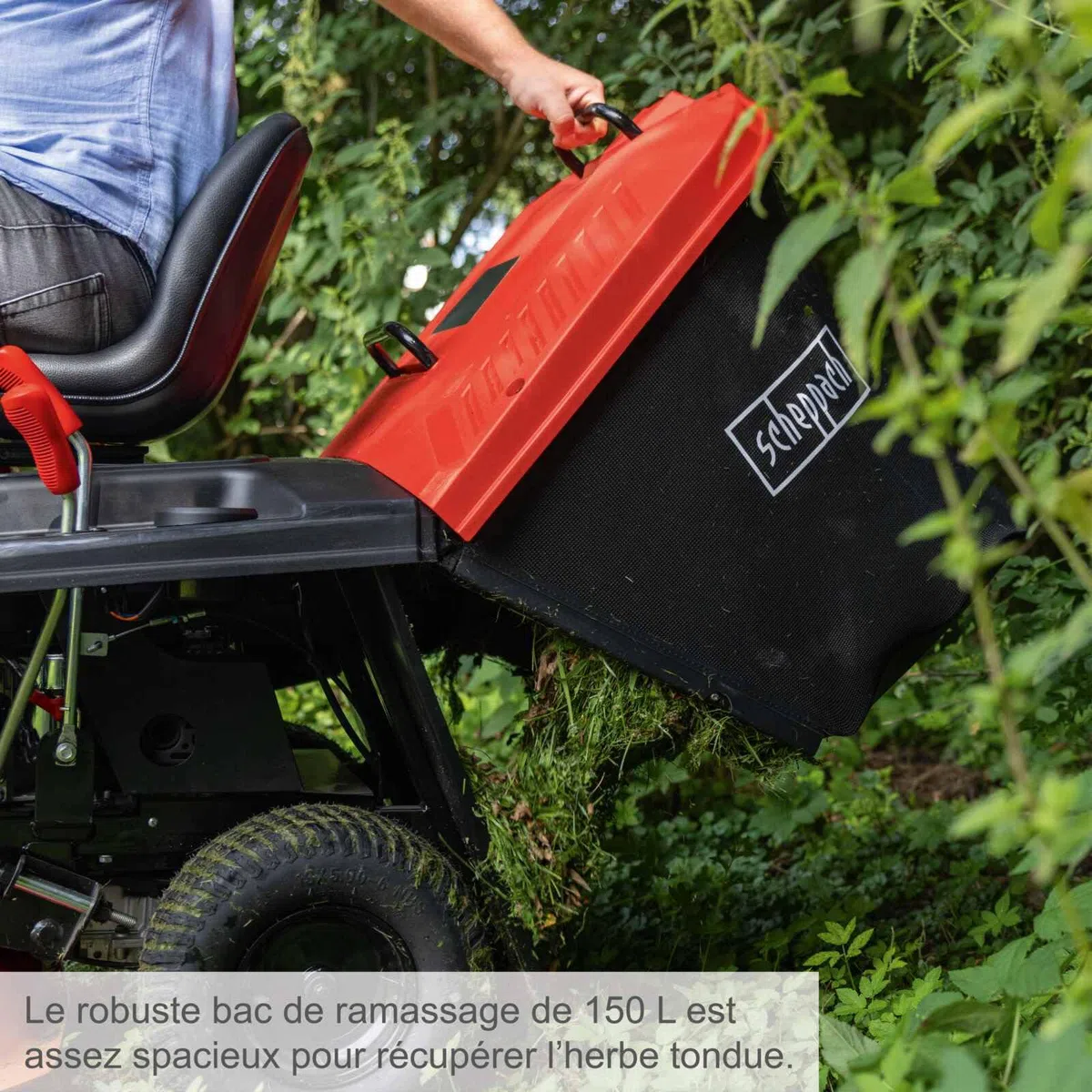 Scheppach Tondeuse autoportée Thermique MR230-61 - Moteur à Essence 4 Temps 4,4 KW/6 CV - Largeur de Coupe 61 cm - Réglage Hauteur de Coupe sur 5 Niveaux - Jardins 2600 m² - Huile + Lame incluses