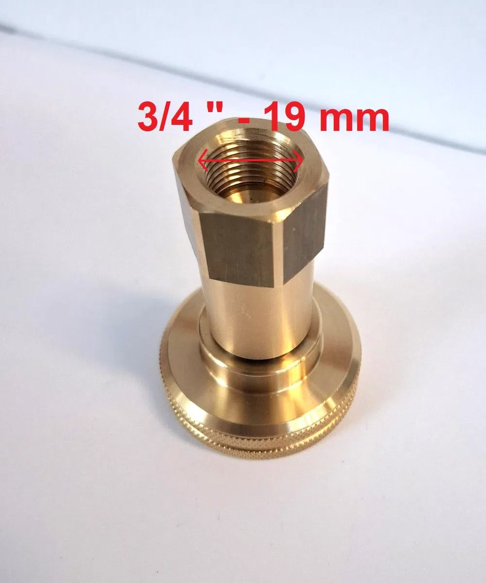 Adaptateur de réservoir LPG DISH 3/4" 21,8 mm filetage à droite pour bouteilles GasBank double valve